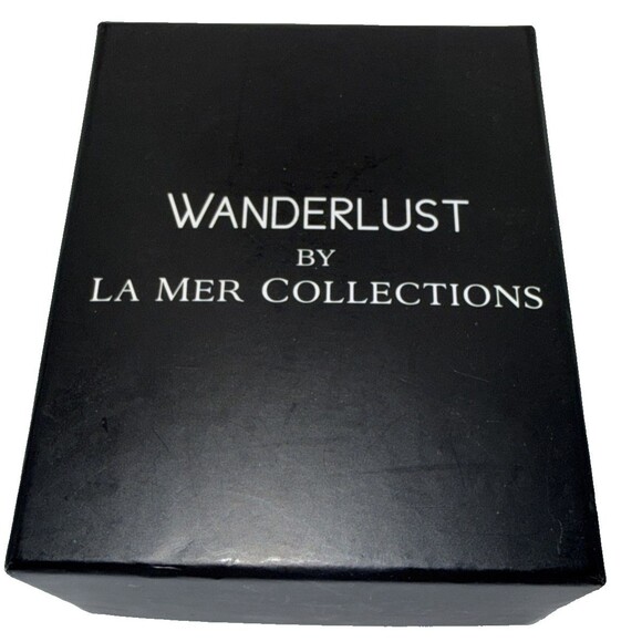 LA MER Women’s Wrap Watch Purple Leather Strap Gold Square Case – New Battery